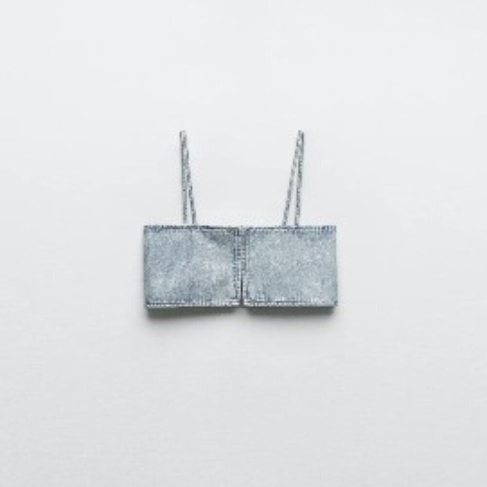 ZARA CROP TOP WITH RHINESTONES SIZE M-L 6688/020/406 - Picture 5 of 7